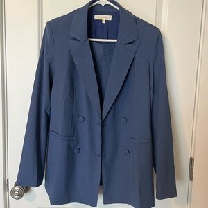Blue blazer and shorts set